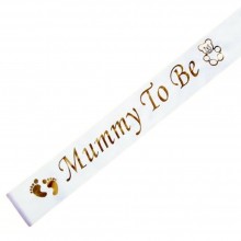 'Mummy To Be' Sash (White and Gold)